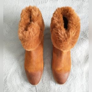 Antelope suede booties